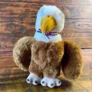 Vintage 1981 Dakin Bird Watchers American Regal Eagle Plush Stuffed Animal